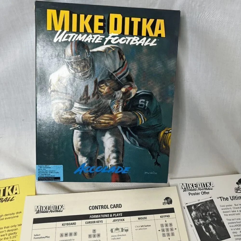 Mike Ditka Ultimate Football - Vintage IBM‎ AT PC Complete - 5 1/4